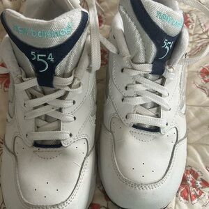 New Balance White and Navy Sneakers